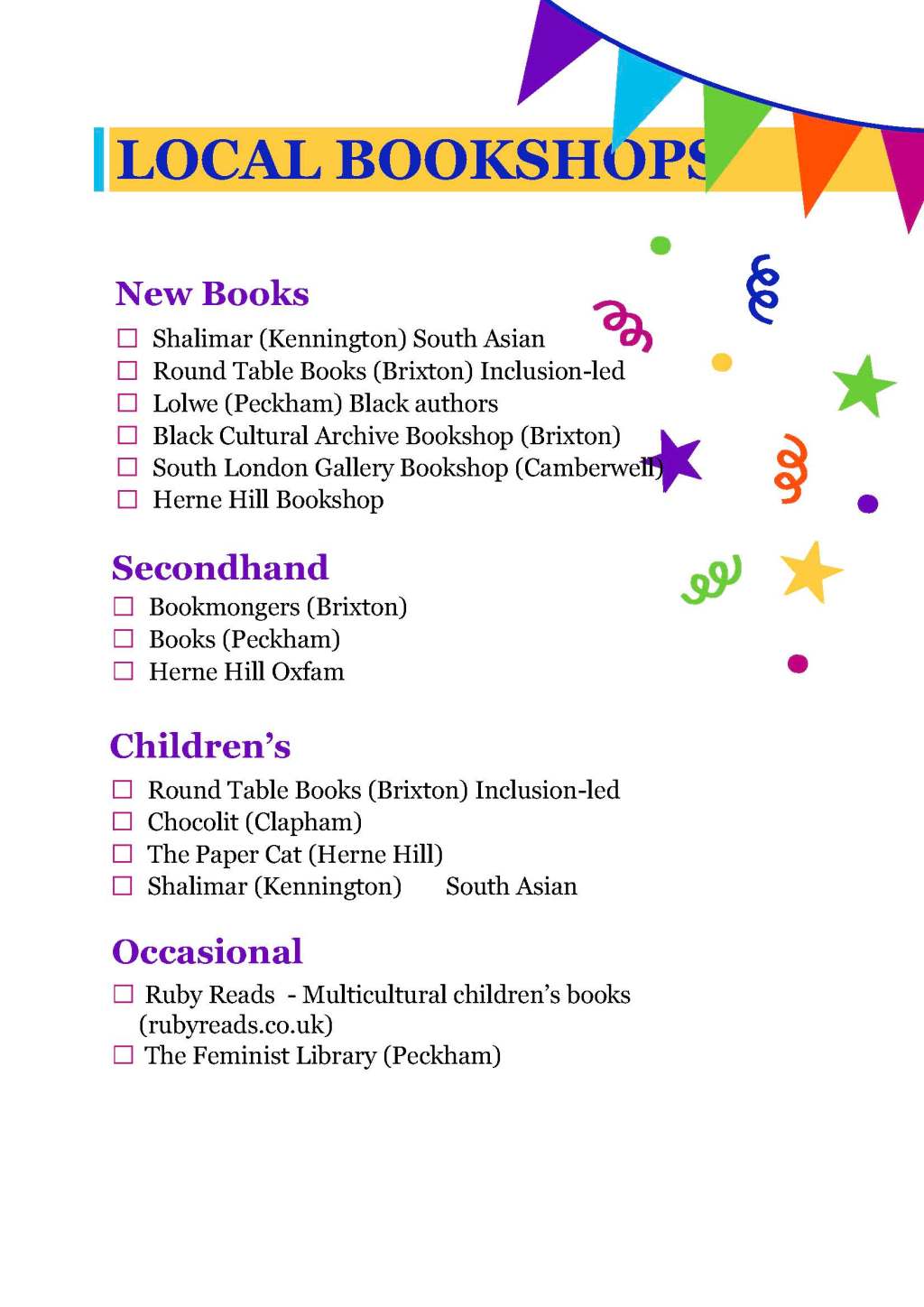 My Locals (Bookshops) in London