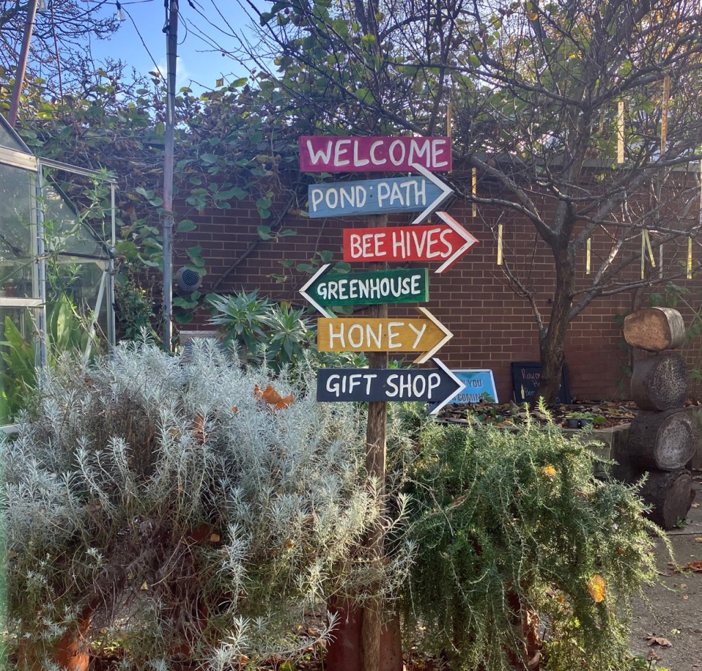 sign in a garden